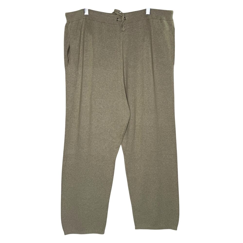 GAP Womens Wide Leg Sweater Pants XXL Plus Oatmeal Heathered Pull On Comfort